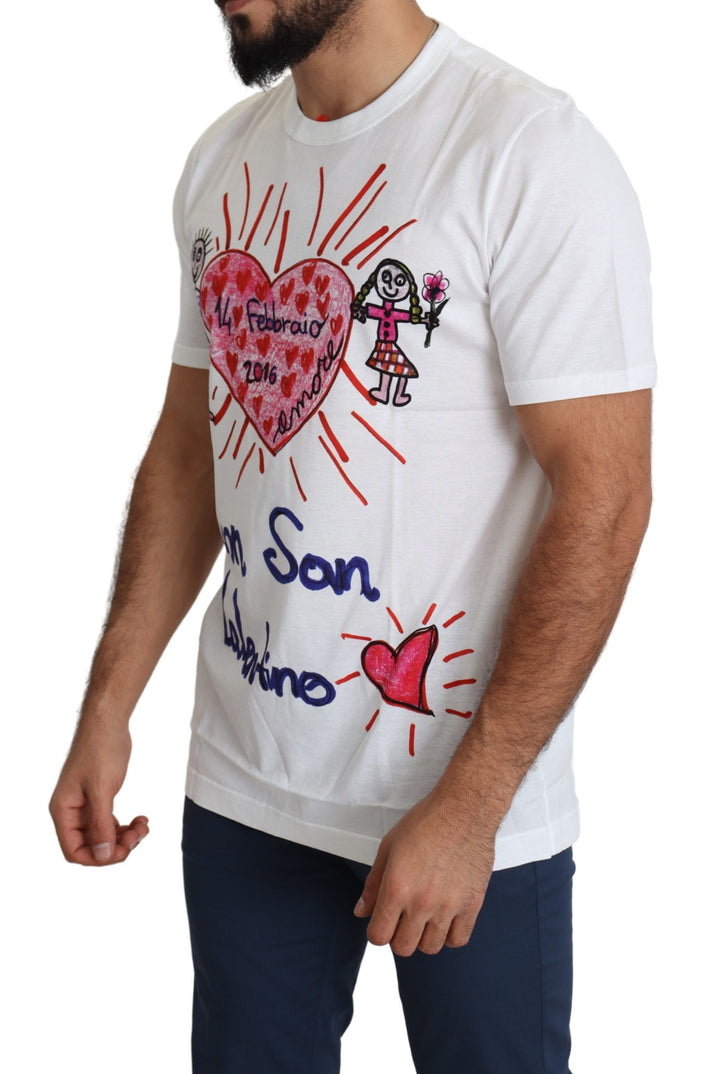 Dolce &amp; Gabbana Sample Sale Dolce &amp; Gabbana White Saint Valentine Hearts Print Men T-shirt - | Designer outlet