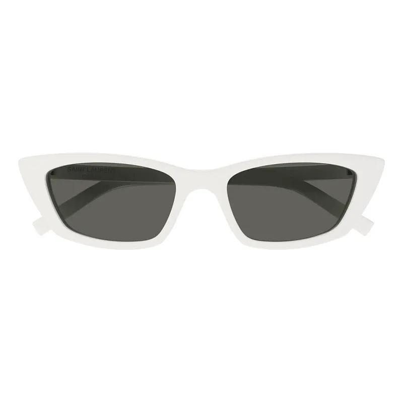 Saint Laurent Sunglasses Cat Eye Full Rim, White Frame And Grey Lens Sl277011