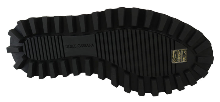 Dolce &amp; Gabbana Sample Sale Dolce &amp; Gabbana Black Rubberized Calfskin Chunky Derby Vulcano Shoes - | Designer outlet