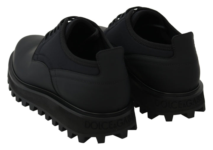 Dolce &amp; Gabbana Sample Sale Dolce &amp; Gabbana Black Rubberized Calfskin Chunky Derby Vulcano Shoes - | Designer outlet
