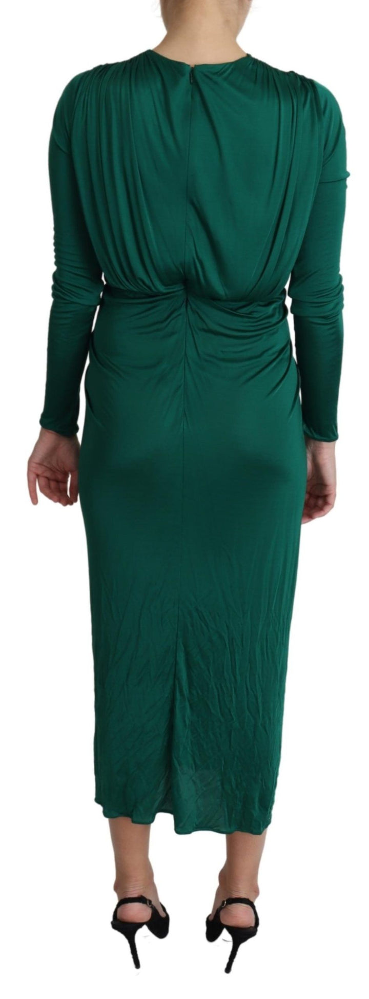 dolce and gabbana emerald green dress Dolce & Gabbana Emerald Green Velvet Crystal-Embellished Gown
