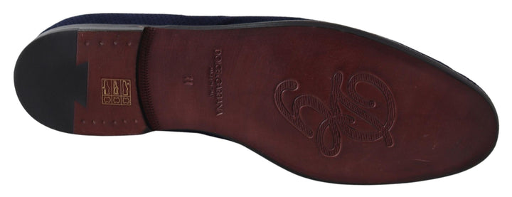 Dolce &amp; Gabbana Sample Sale Dolce &amp; Gabbana Blue Suede Caiman Loafers Slippers Shoes - | Designer outlet