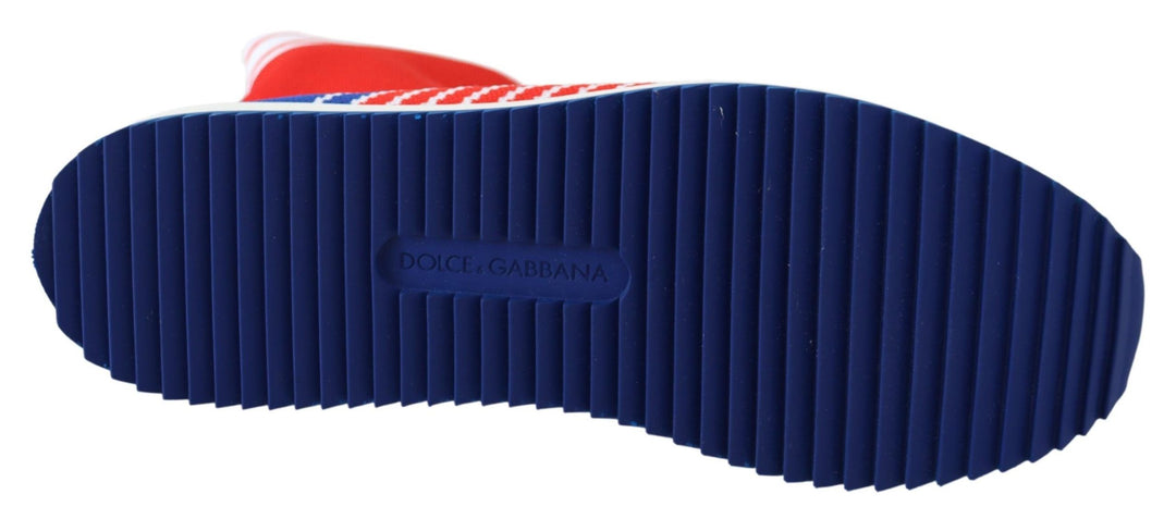 Dolce &amp; Gabbana Sample Sale Dolce &amp; Gabbana Blue Red Sorrento Logo Sneakers Socks Shoes - | Designer outlet