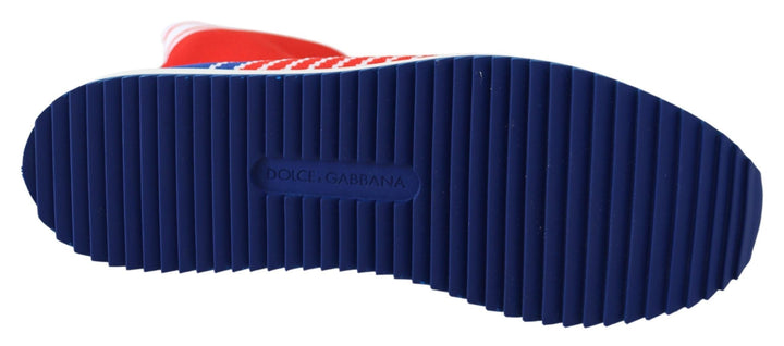 Dolce &amp; Gabbana Sample Sale Dolce &amp; Gabbana Blue Red Sorrento Logo Sneakers Socks Shoes - | Designer outlet