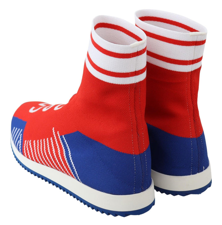 Dolce &amp; Gabbana Sample Sale Dolce &amp; Gabbana Blue Red Sorrento Logo Sneakers Socks Shoes - | Designer outlet