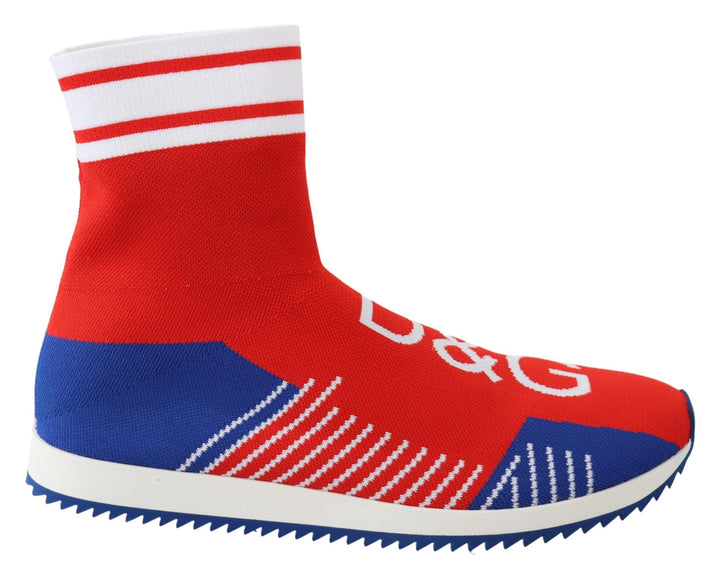 Dolce &amp; Gabbana Sample Sale Dolce &amp; Gabbana Blue Red Sorrento Logo Sneakers Socks Shoes - | Designer outlet