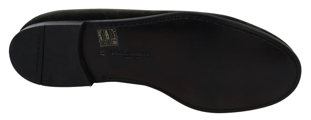 Dolce &amp; Gabbana Sample Sale Dolce &amp; Gabbana Green Velvet Slip On Mens Loafers Shoes - | Designer outlet