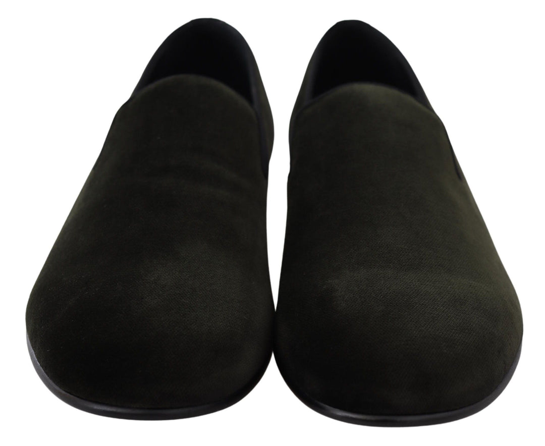 Dolce &amp; Gabbana Sample Sale Dolce &amp; Gabbana Green Velvet Slip On Mens Loafers Shoes - | Designer outlet