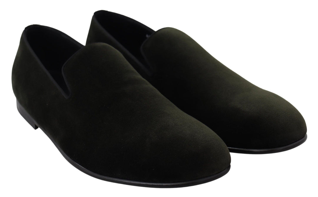 Dolce &amp; Gabbana Sample Sale Dolce &amp; Gabbana Green Velvet Slip On Mens Loafers Shoes - | Designer outlet