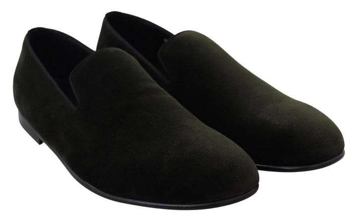 Dolce &amp; Gabbana Sample Sale Dolce &amp; Gabbana Green Velvet Slip On Mens Loafers Shoes - | Designer outlet