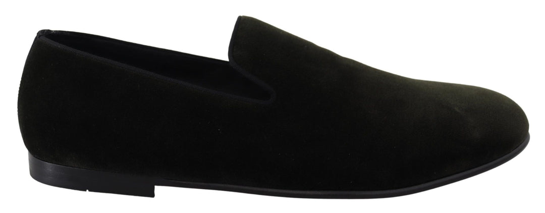 Dolce &amp; Gabbana Sample Sale Dolce &amp; Gabbana Green Velvet Slip On Mens Loafers Shoes - | Designer outlet