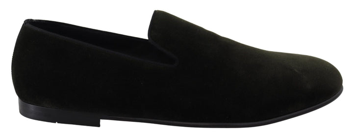 Dolce &amp; Gabbana Sample Sale Dolce &amp; Gabbana Green Velvet Slip On Mens Loafers Shoes - | Designer outlet