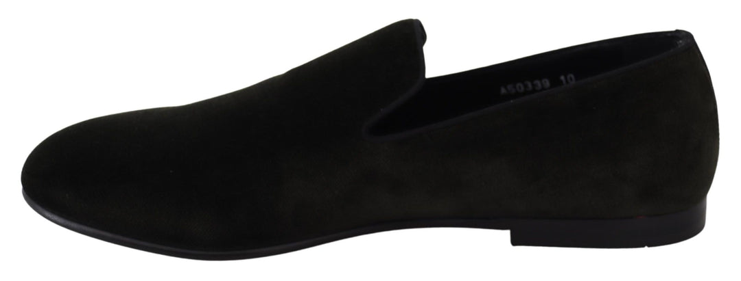 Dolce &amp; Gabbana Sample Sale Dolce &amp; Gabbana Green Velvet Slip On Mens Loafers Shoes - | Designer outlet