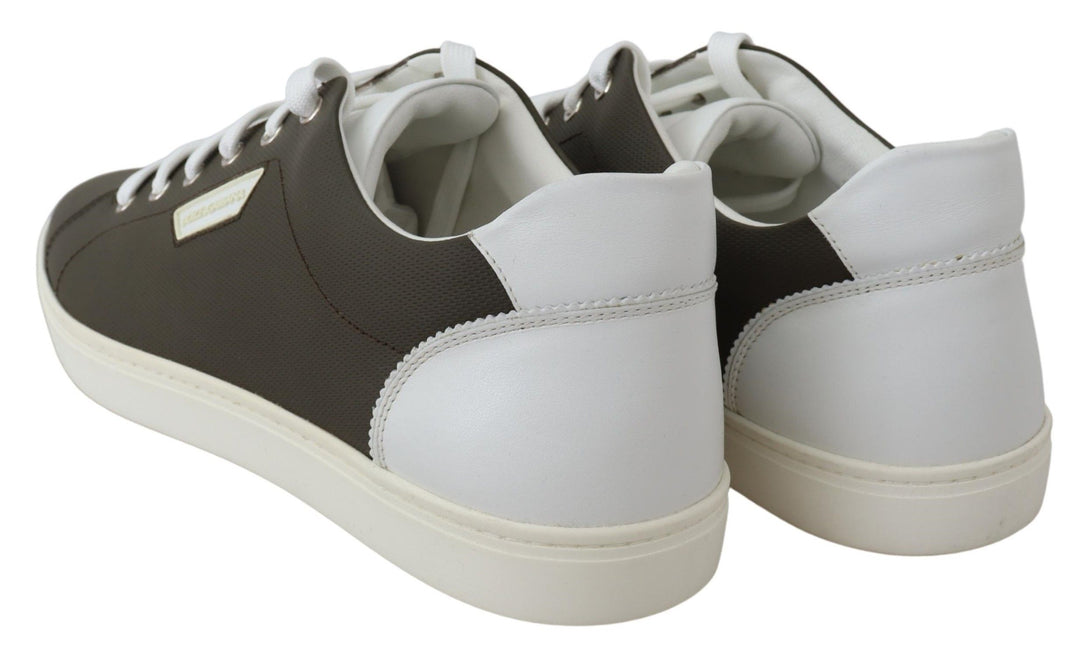 Dolce &amp; Gabbana Sample Sale Dolce &amp; Gabbana White Green Leather Low Top Sneakers Shoes - | Designer outlet