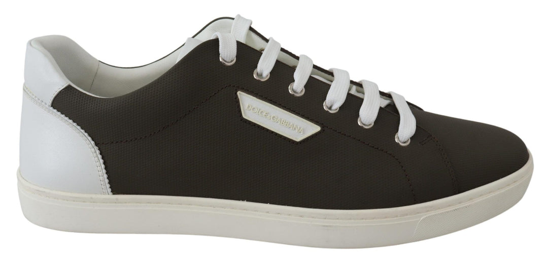 Dolce &amp; Gabbana Sample Sale Dolce &amp; Gabbana White Green Leather Low Top Sneakers Shoes - | Designer outlet