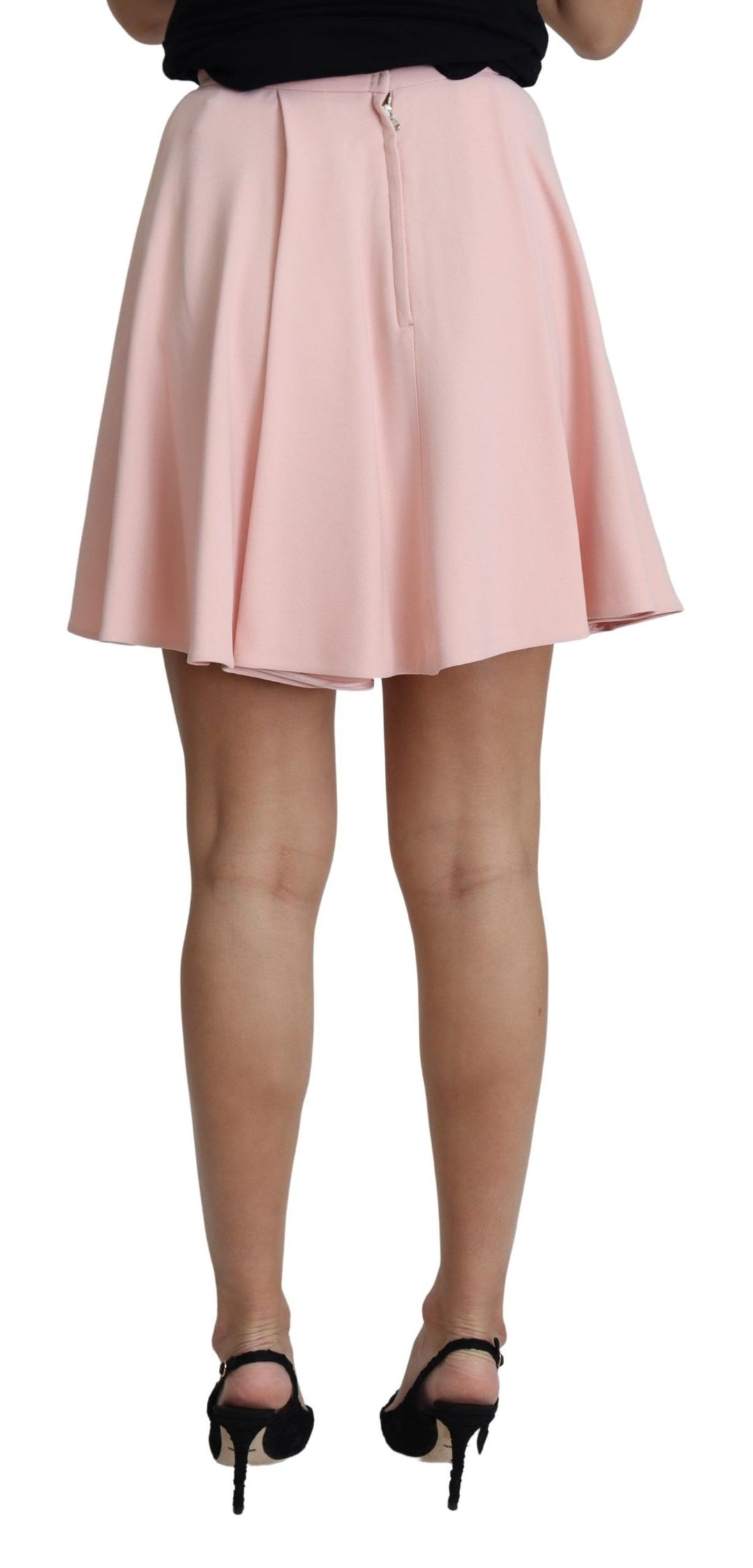 Dolce &amp; Gabbana Sample Sale Dolce &amp; Gabbana Pink Tuck Pleat Flare A-line Mini Rayon - Uncategorized | Designer outlet