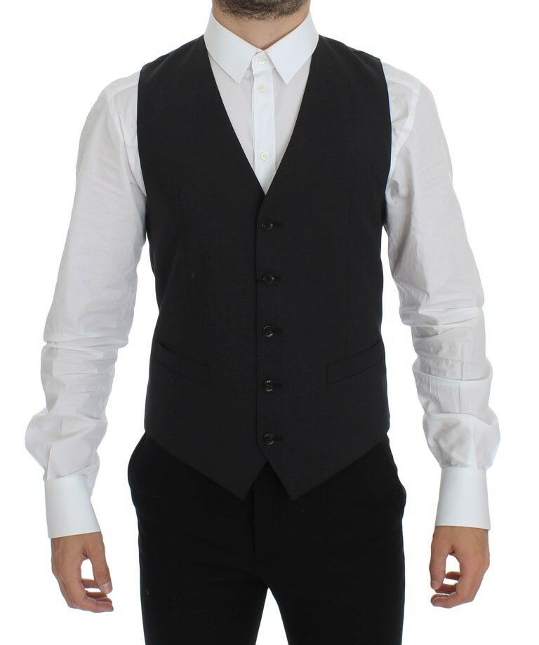 Dolce &amp; Gabbana Sample Sale Dolce &amp; Gabbana Gray Wool Stretch Dress Blazer Vest - | Designer outlet