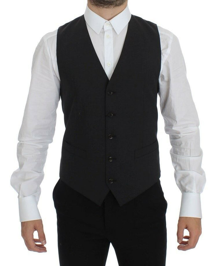 Dolce &amp; Gabbana Sample Sale Dolce &amp; Gabbana Gray Wool Stretch Dress Blazer Vest - | Designer outlet
