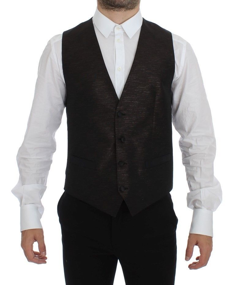 Dolce &amp; Gabbana Sample Sale Dolce &amp; Gabbana Black Wool Logo Dress Gilet Vest - | Designer outlet
