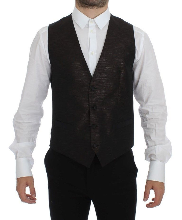 Dolce &amp; Gabbana Sample Sale Dolce &amp; Gabbana Black Wool Logo Dress Gilet Vest - | Designer outlet