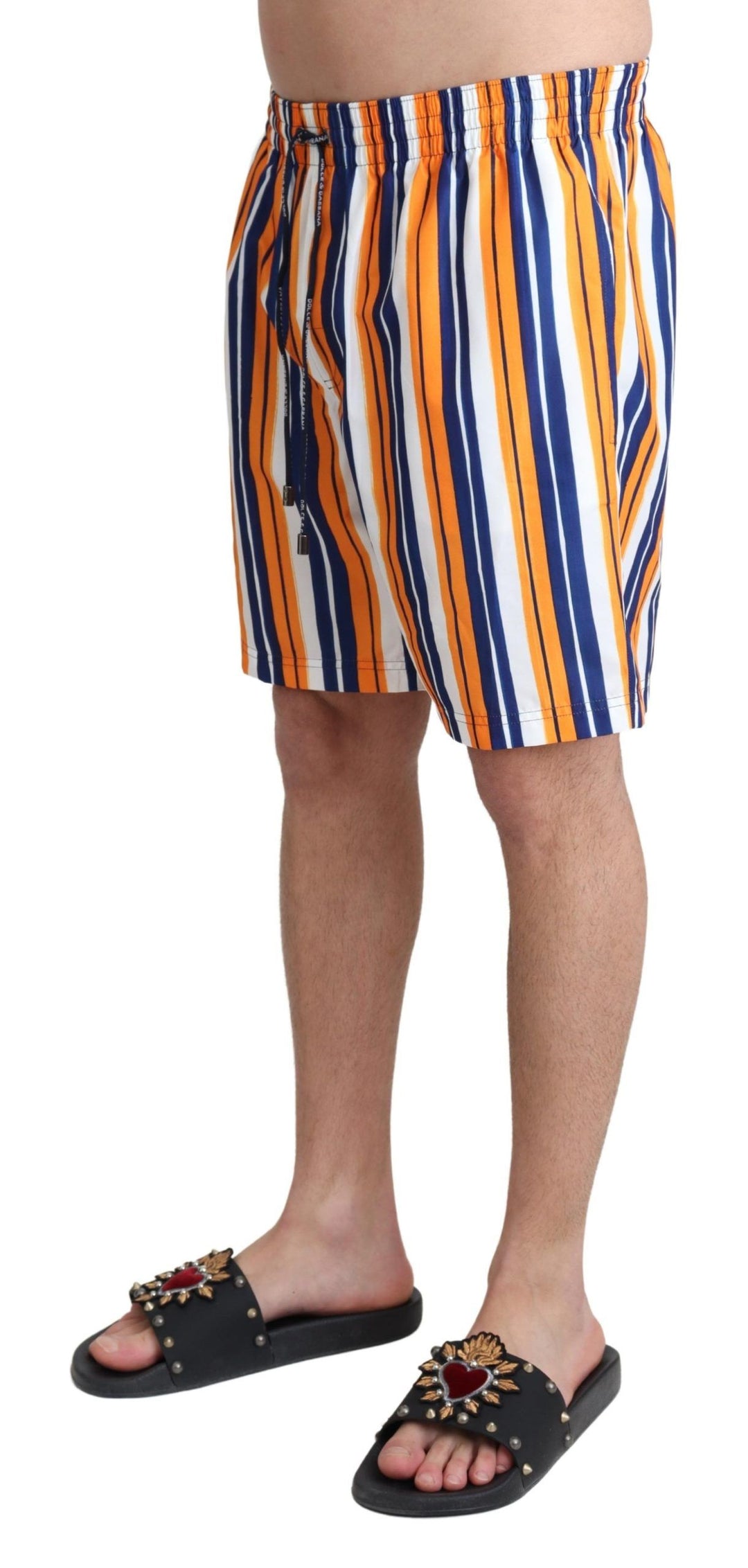 Dolce &amp; Gabbana Multicolor Striped Beachwear Swimshorts by Dolce &amp; Gabbana outlet now on sale