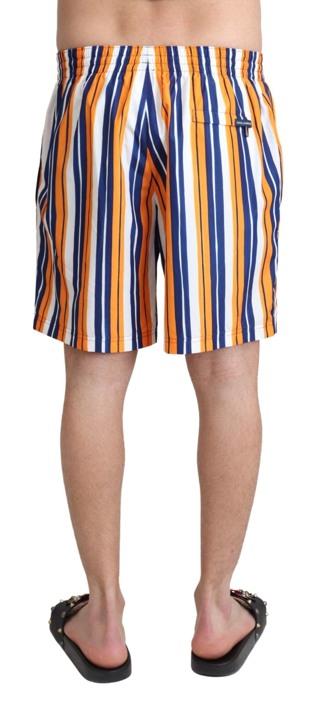 Dolce &amp; Gabbana Multicolor Striped Beachwear Swimshorts by Dolce &amp; Gabbana outlet now on sale