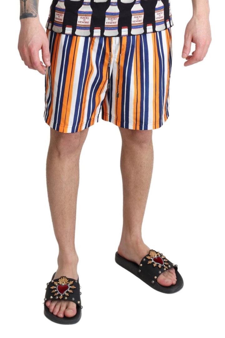 Dolce &amp; Gabbana Multicolor Striped Beachwear Swimshorts by Dolce &amp; Gabbana outlet now on sale