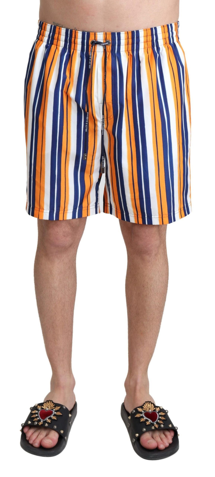 Dolce &amp; Gabbana Multicolor Striped Beachwear Swimshorts by Dolce &amp; Gabbana outlet now on sale