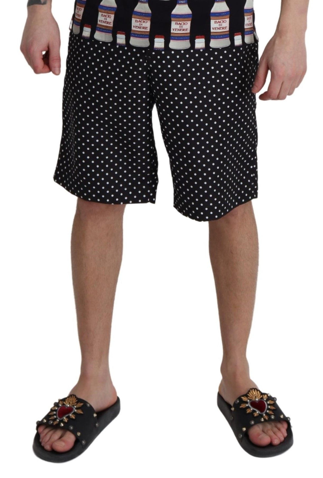 Dolce &amp; Gabbana Sample Sale Dolce &amp; Gabbana Black Polka Dots Beachwear Shorts Swimwear - | Designer outlet