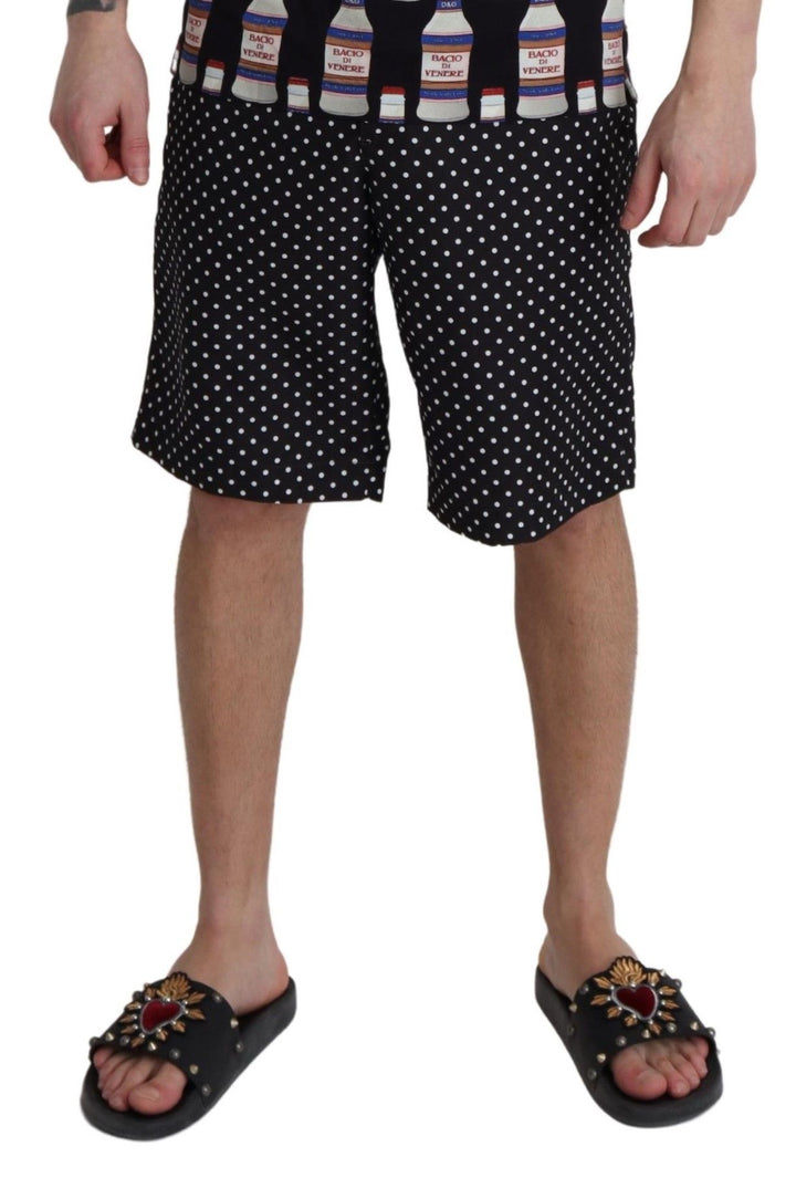 Dolce &amp; Gabbana Sample Sale Dolce &amp; Gabbana Black Polka Dots Beachwear Shorts Swimwear - | Designer outlet