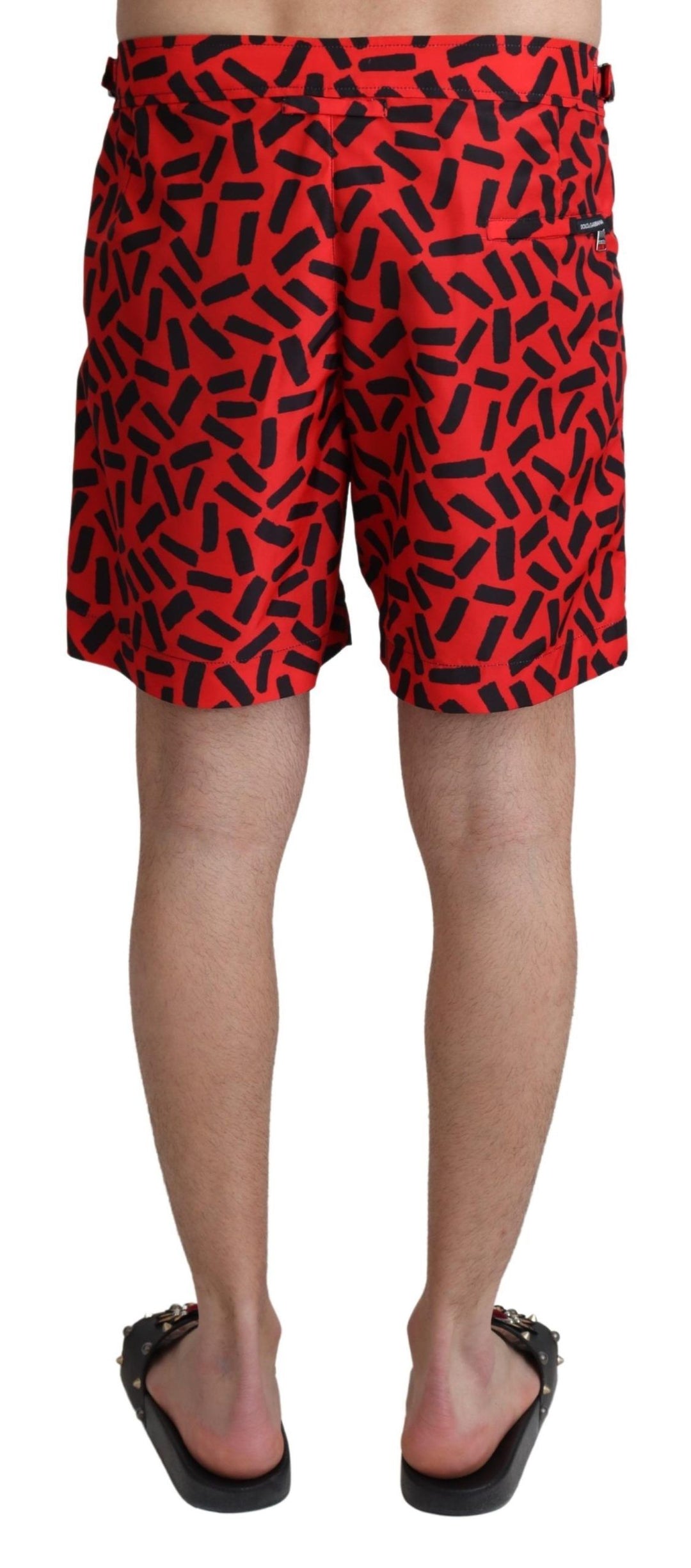Dolce &amp; Gabbana Red Patterned Beachwear Shorts Swimwear by Dolce &amp; Gabbana outlet now on sale