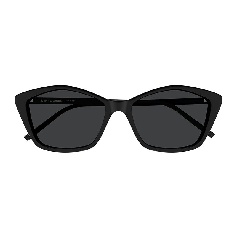 Saint Laurent Sunglasses Cat Eye Full Rim, Shiny Black Frame and Grey Lens SL775001