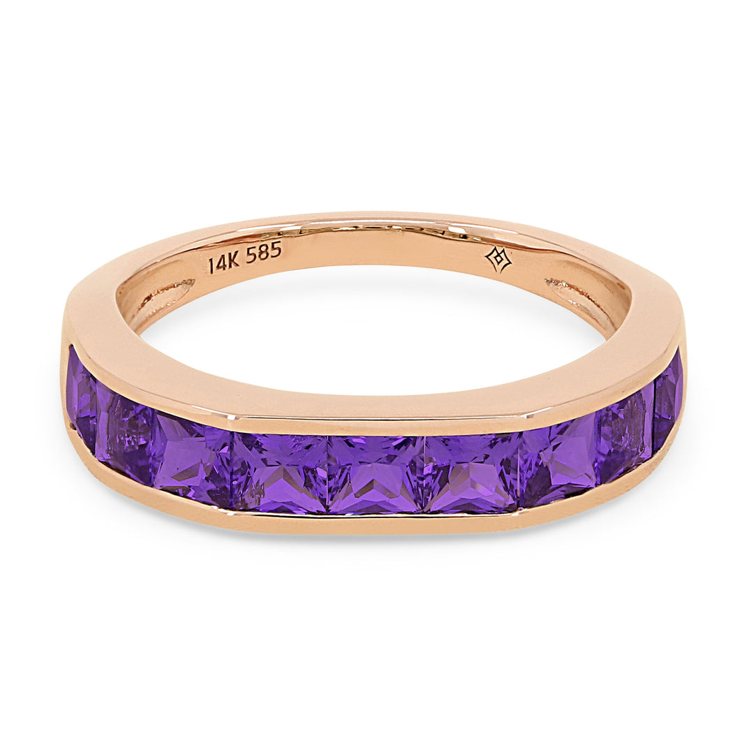 Rings - 14K Rose Gold,Amethyst RING - R1512AMP - Ask Me Wear