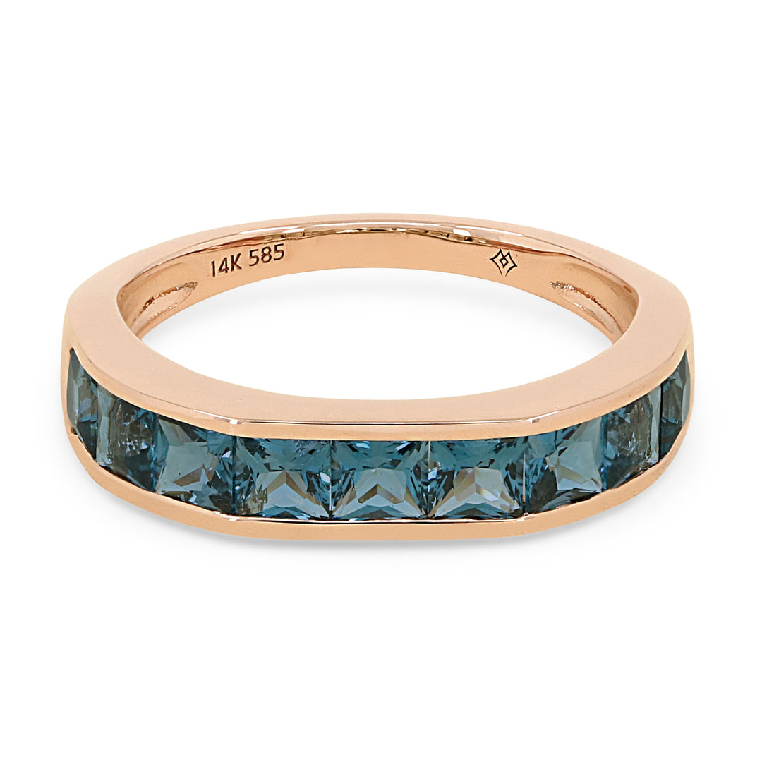 Rings - 14K Rose Gold,London Blue Topaz RING - R1512LBTP - Ask Me Wear