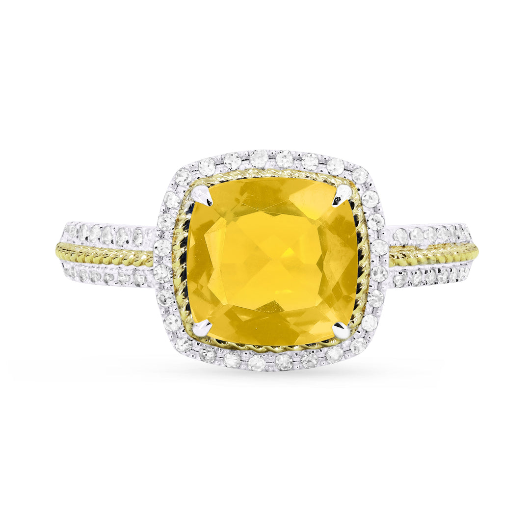 Rings - 14K White And Yellow Gold,Citrine RING - R1442CTWY - Ask Me Wear