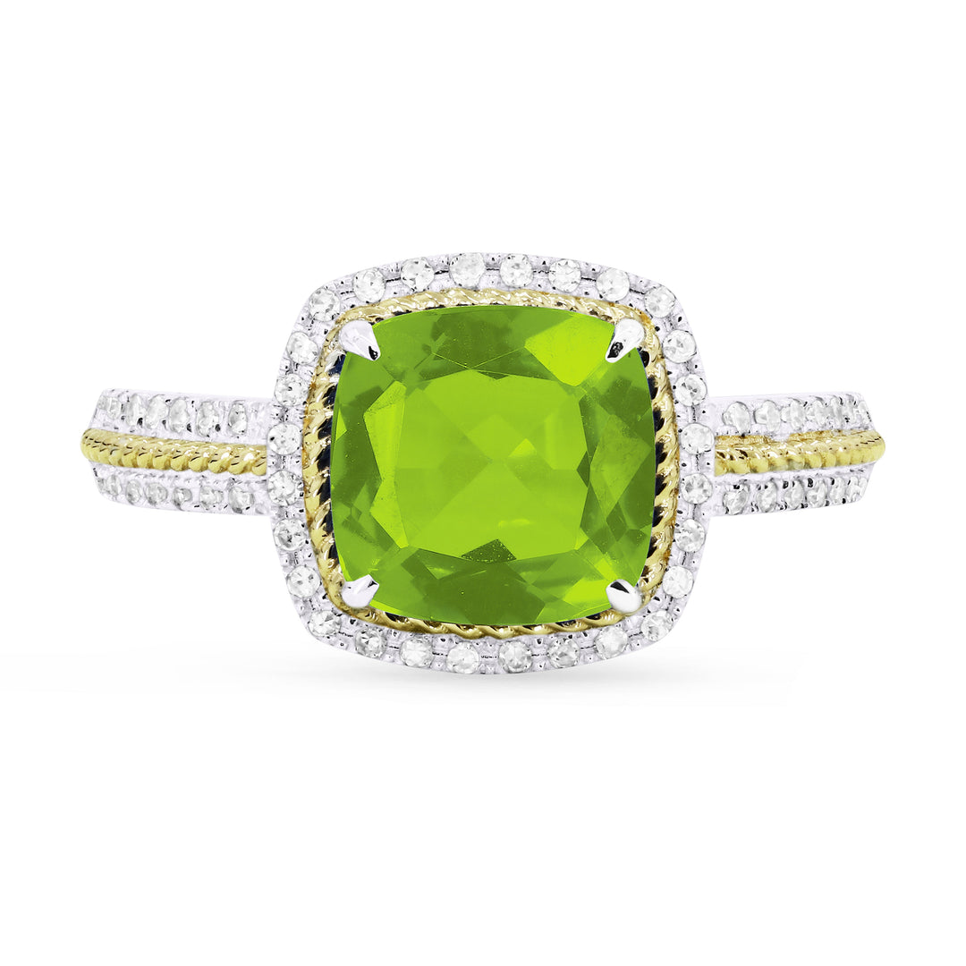 Rings - 14K White And Yellow Gold,Peridot RING - R1442PRWY - Ask Me Wear