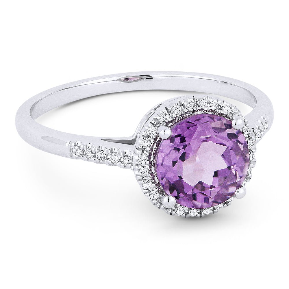 Rings - 14K White Gold,Amethyst RING - R1065AMW - Ask Me Wear