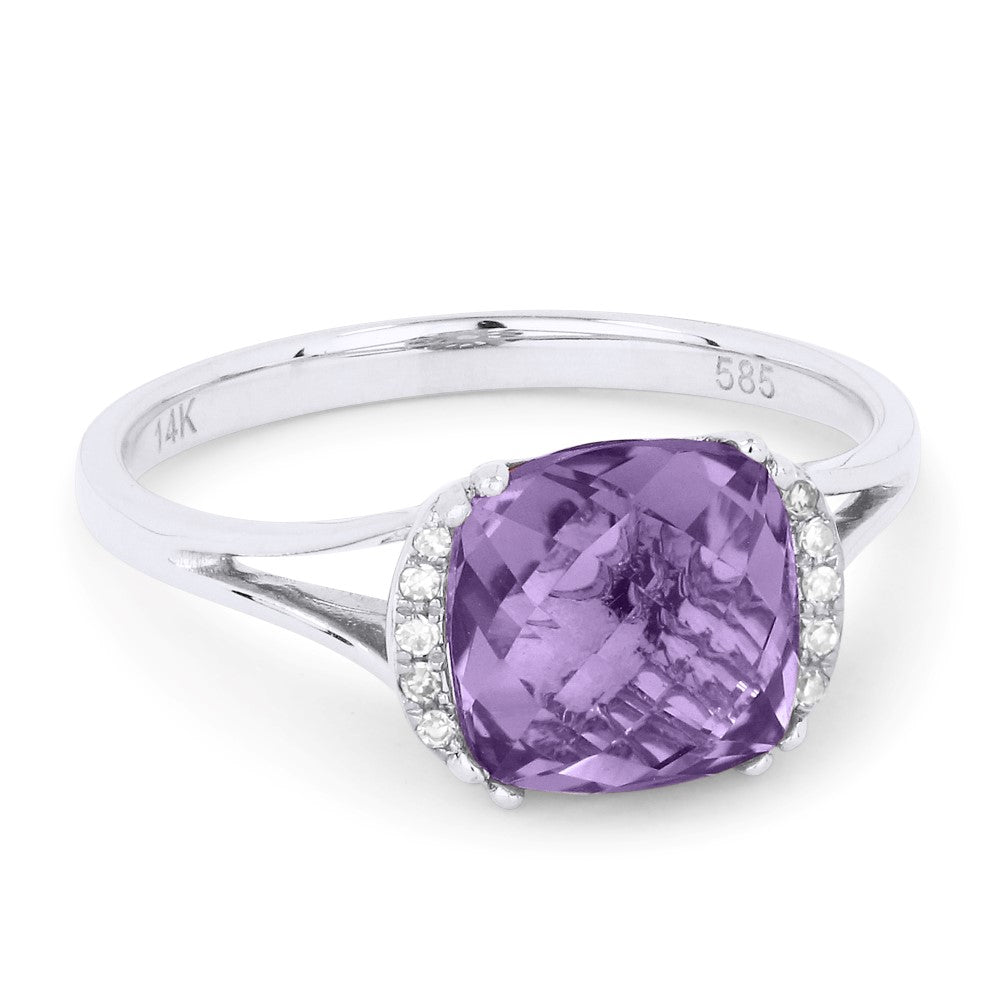 Rings - 14K White Gold,Amethyst RING - R1072AMW - Ask Me Wear