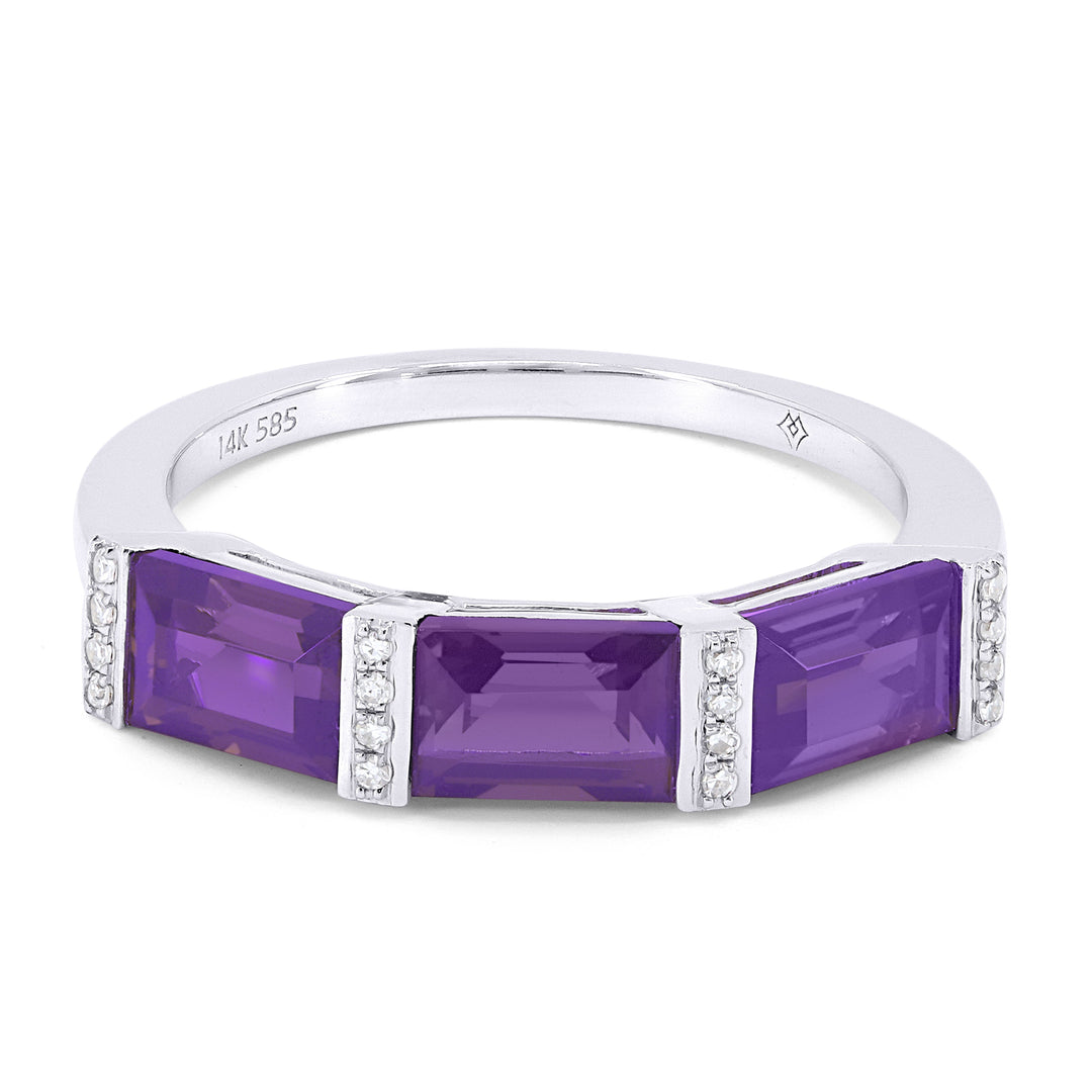 Rings - 14K White Gold,Amethyst RING - R1393AMW - Ask Me Wear