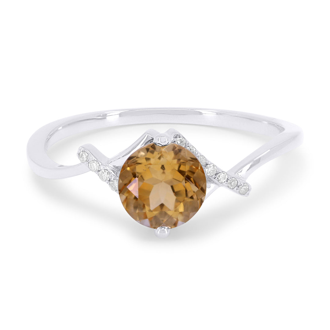 Rings - 14K White Gold,Citrine RING - R1557CTW - Ask Me Wear