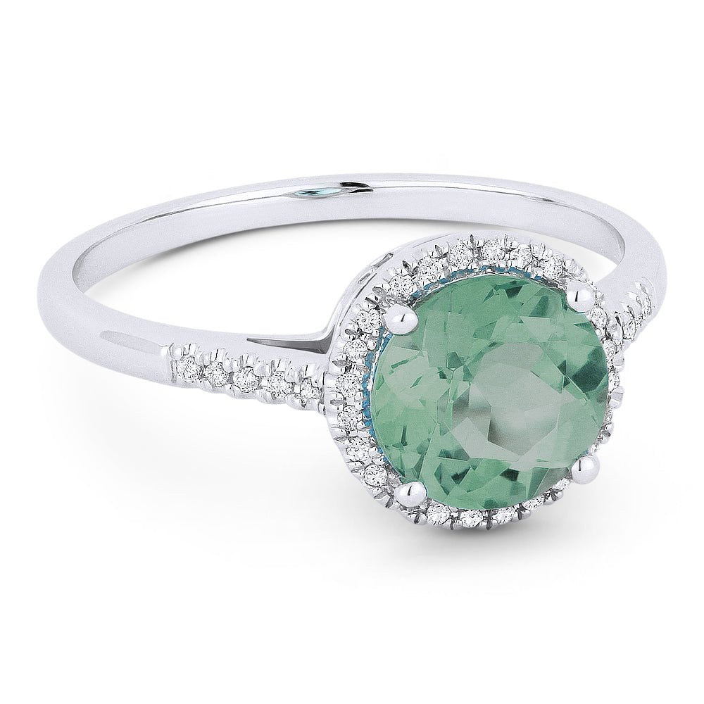 Rings - 14K White Gold,Created Green Spinel RING - R1065GSW - Ask Me Wear