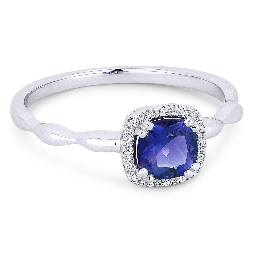 Rings - 14K White Gold,Created Sapphire RING - R1030BCW - Ask Me Wear