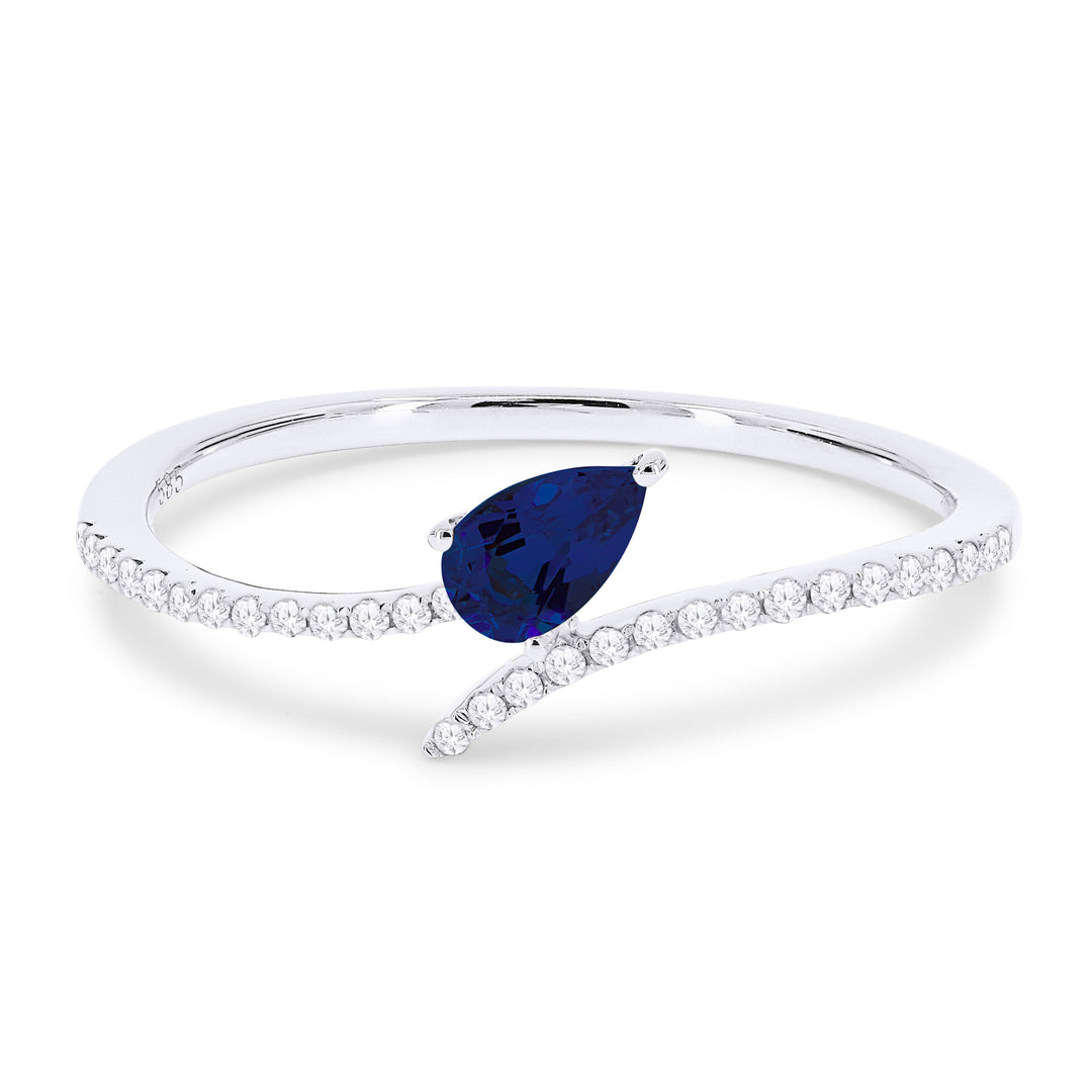 Rings - 14K White Gold,Created Sapphire RING - R1456BCW - Ask Me Wear