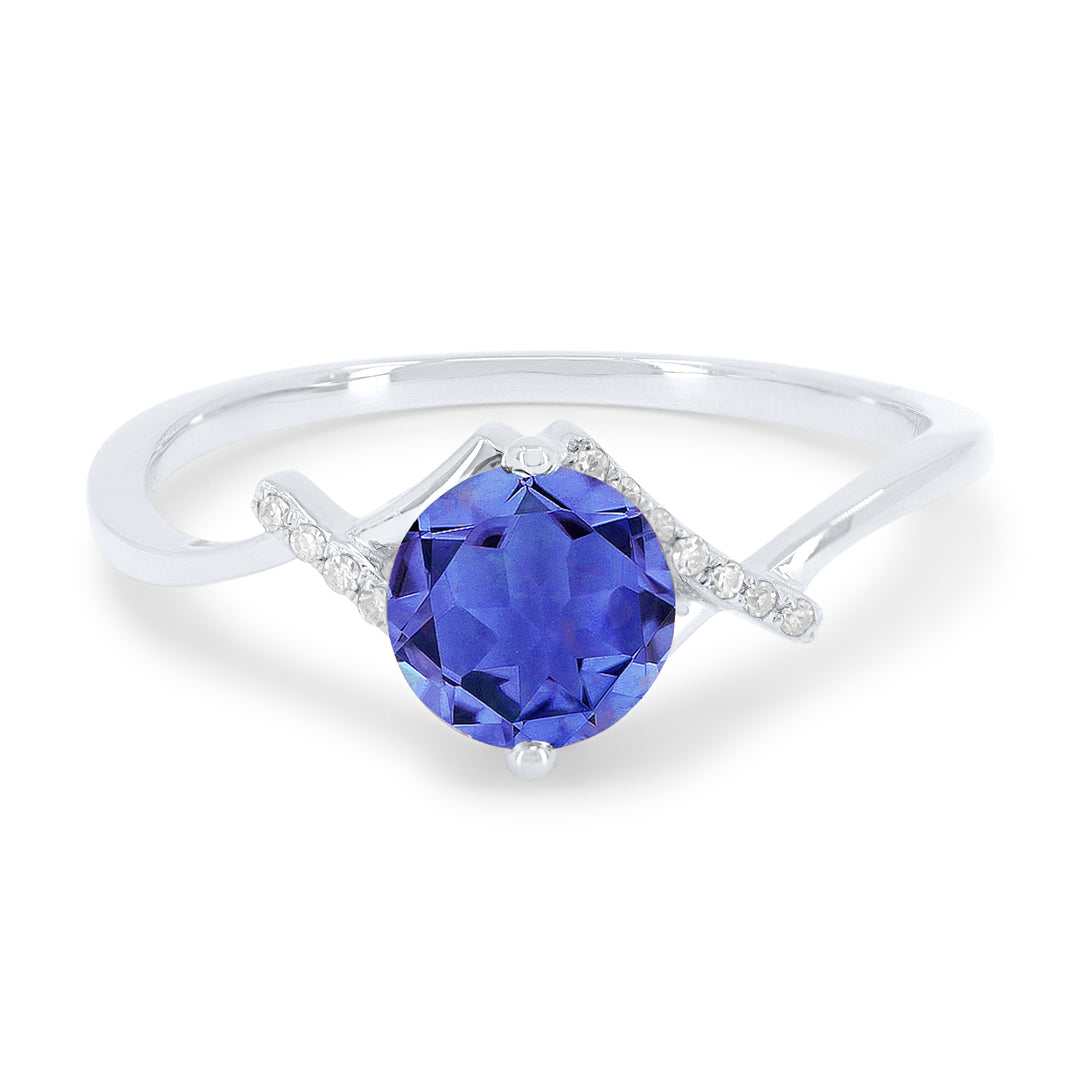 Rings - 14K White Gold,Created Sapphire RING - R1557BCW - Ask Me Wear