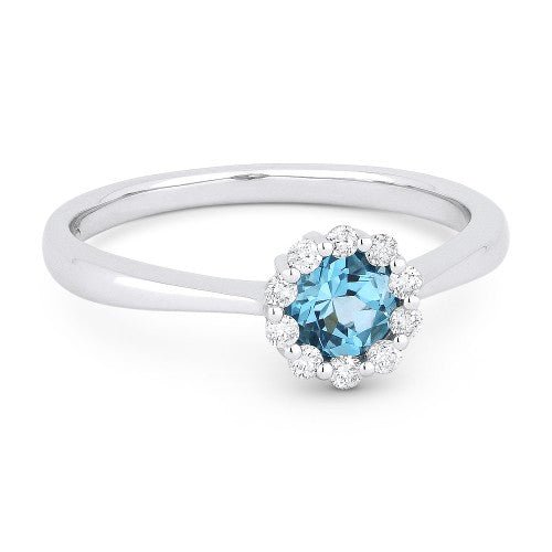 Rings - 14K White Gold,London Blue Topaz RING - R1073LBTW - Ask Me Wear