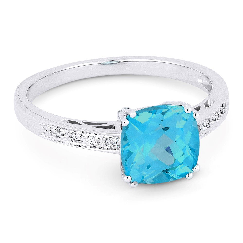 Rings - 14K White Gold,London Blue Topaz RING - R1108LBTW - Ask Me Wear