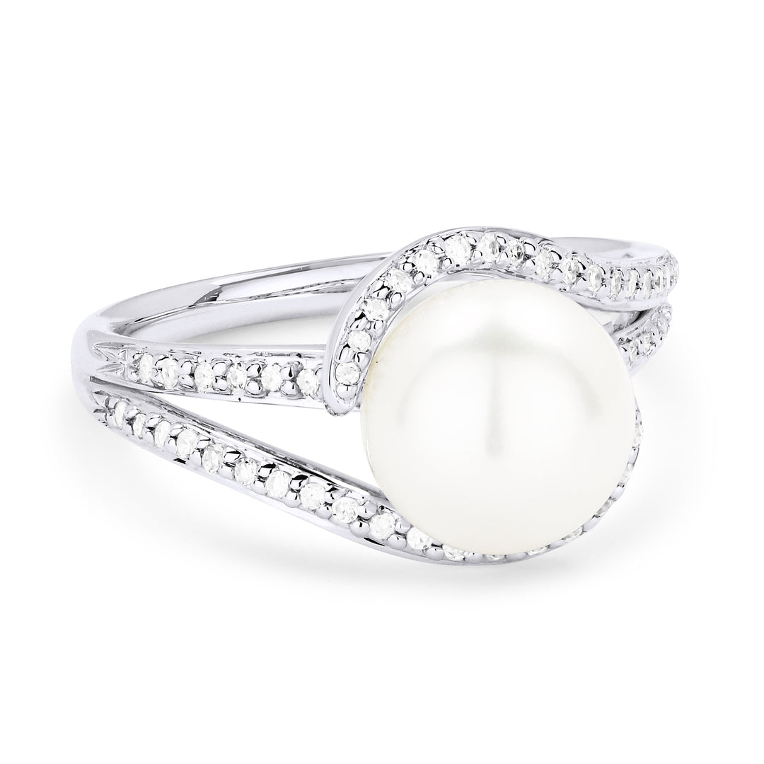 Rings - 14K White Gold,Pearl RING - R1286PEW - Ask Me Wear