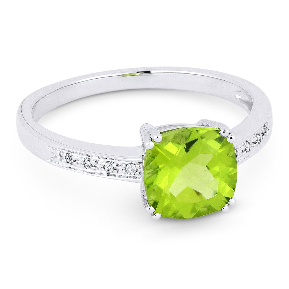 Rings - 14K White Gold,Peridot RING - R1108PRW - Ask Me Wear