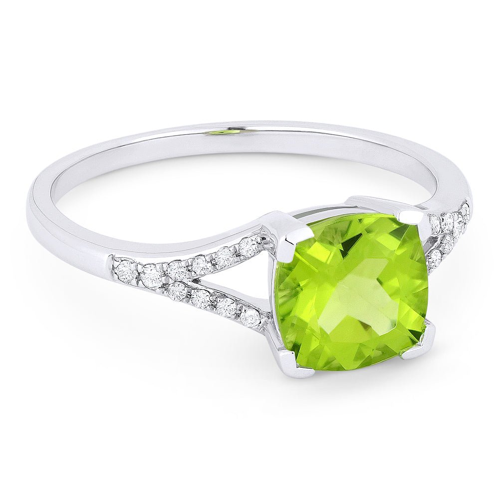 Rings - 14K White Gold,Peridot RING - R1142PRW - Ask Me Wear