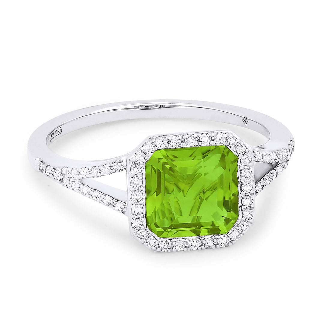 Rings - 14K White Gold,Peridot RING - R1406PRW - Ask Me Wear